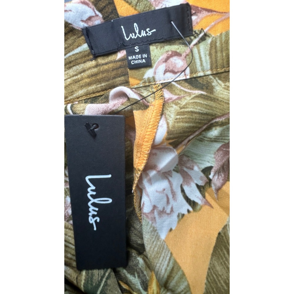 Lulus Away to the Islands Small NWT Marigold Tropical Print‎ Wrap Maxi Skirt - Picture 8 of 10